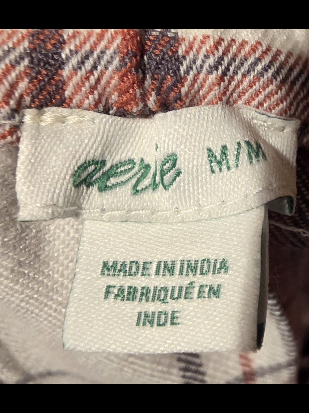 aerie Cream Pleated Skirt with Brown Plaid - Picture 4 of 4